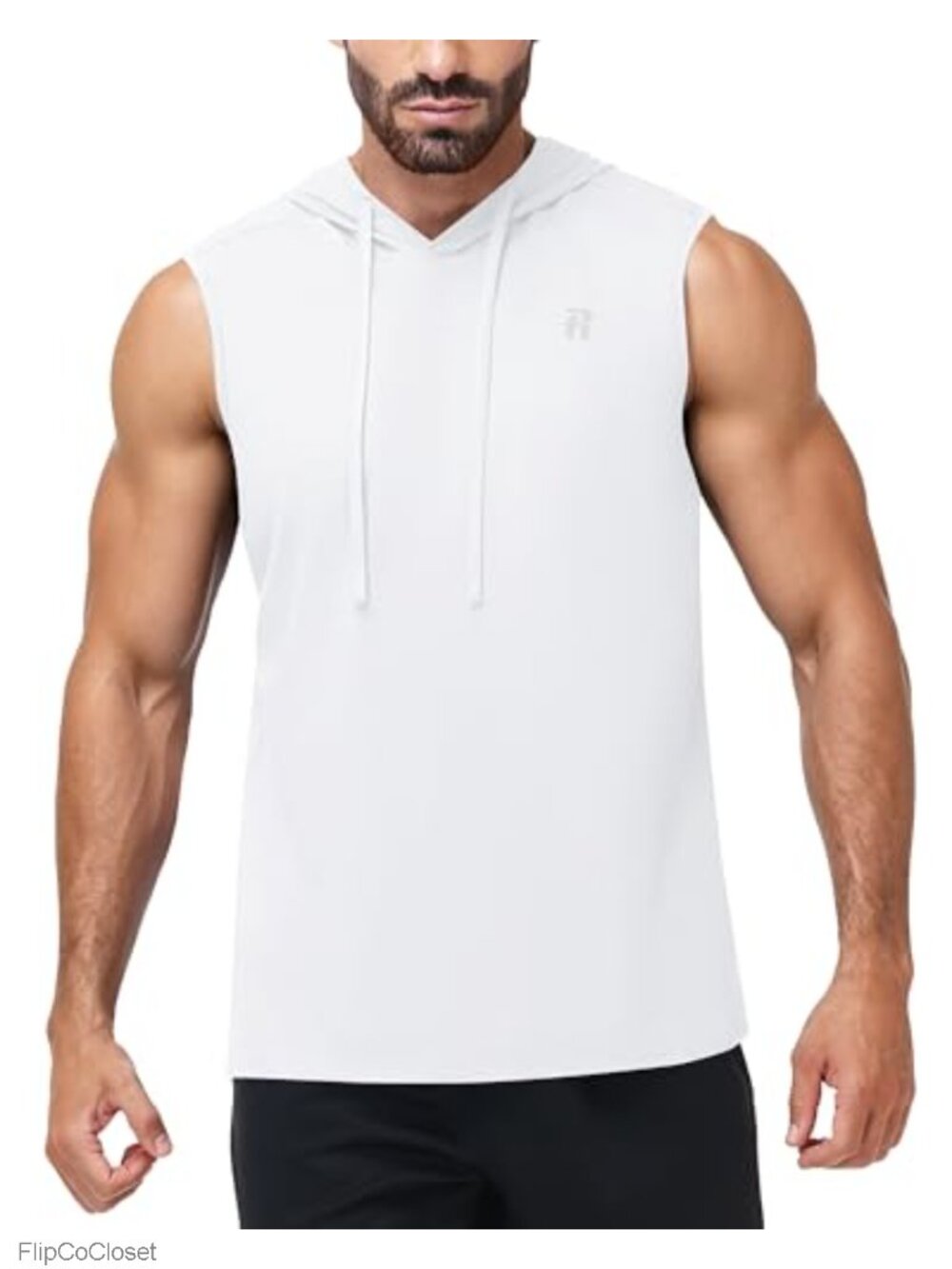 Men's Sleeveless Hooded Cotton Tank Top Gym Workout Muscle Shirt
